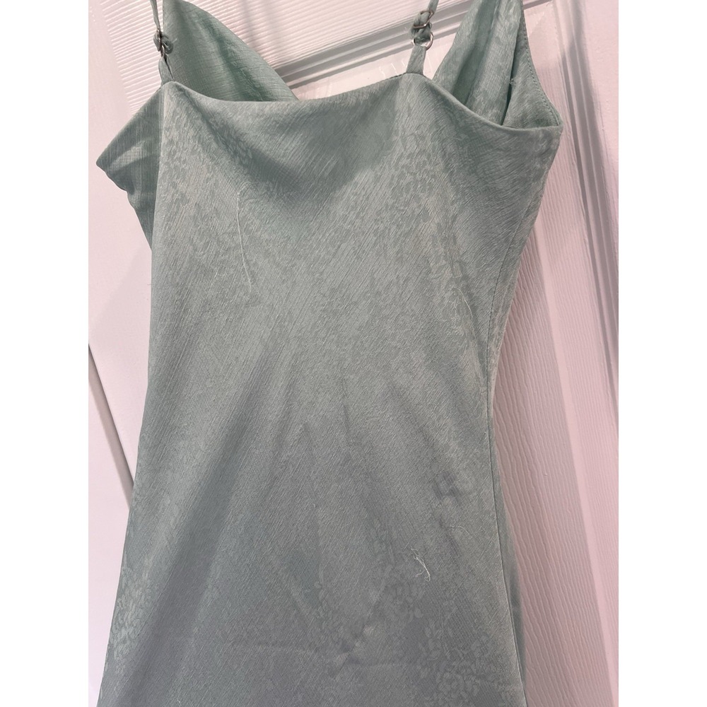 NWT Altar'd State Midi Dress Mint Floral Satin Cowl Neck Slip Midi Dress XXS - Picture 8 of 12